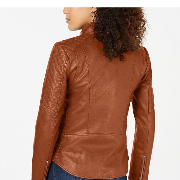 Guess Front Zip Faux-Leather Jacket NEW WITH TAGS - Picture 4 of 4